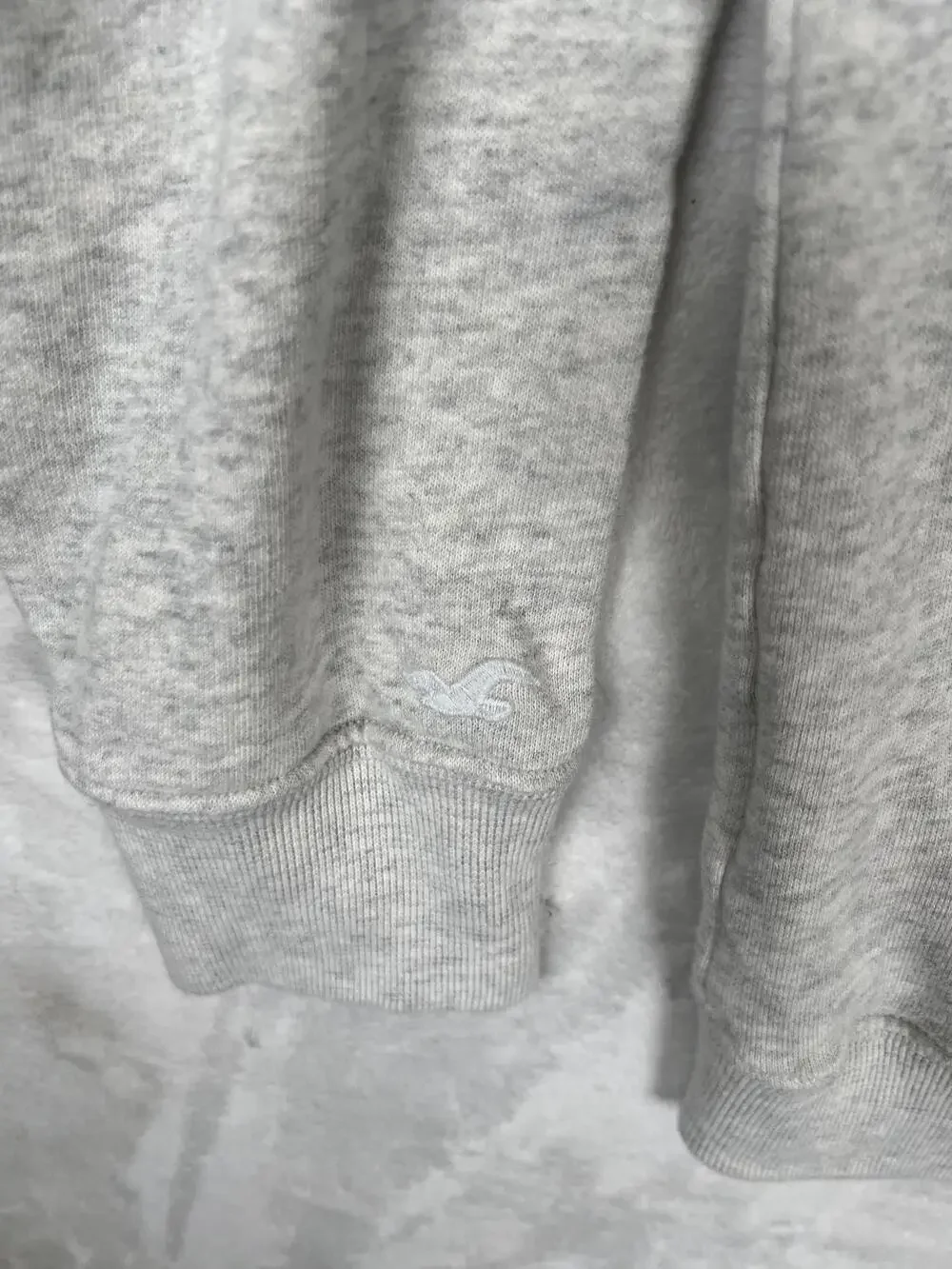 Hollister Hoodie Mens XS Gray Full Zip Fleece Sweatshirt Heather Logo Basic